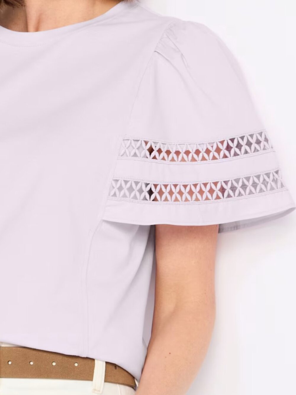 CECE Sportswear Short Sleeve Combo Tee with Sleeve Trim